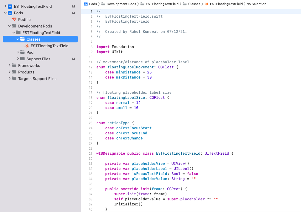 Codebase folder structure