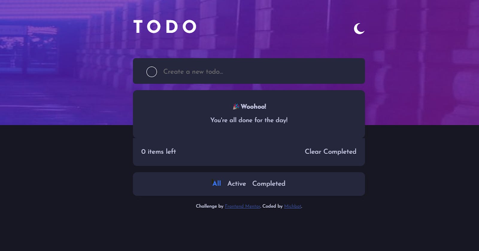 Creating a ToDo list with HTML, CSS and Vanilla JS