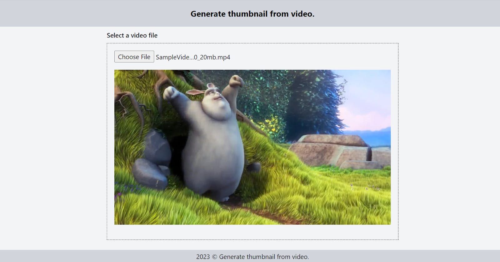 Generate thumbnail from video using react custom hook
