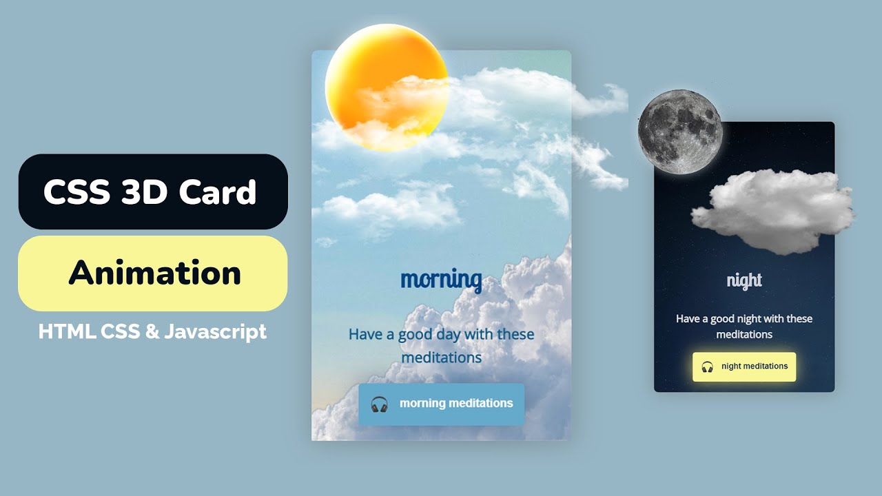 3D Card Animation Using HTML CSS & JavaScript | CSS Animation | Slide ...