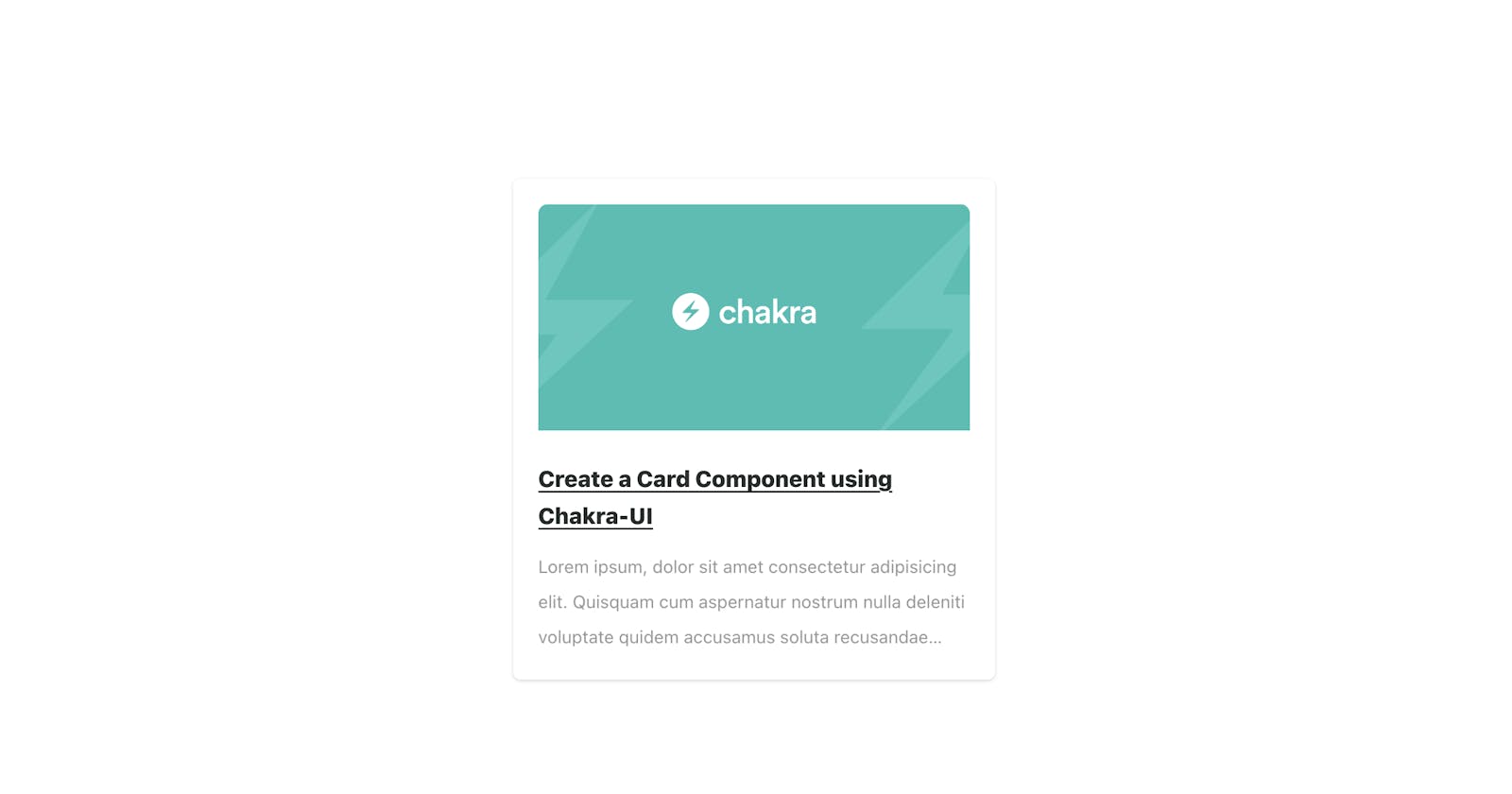 Create a Card Component Using Chakra-UI