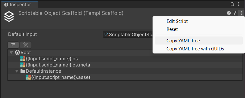 Scaffold context menu