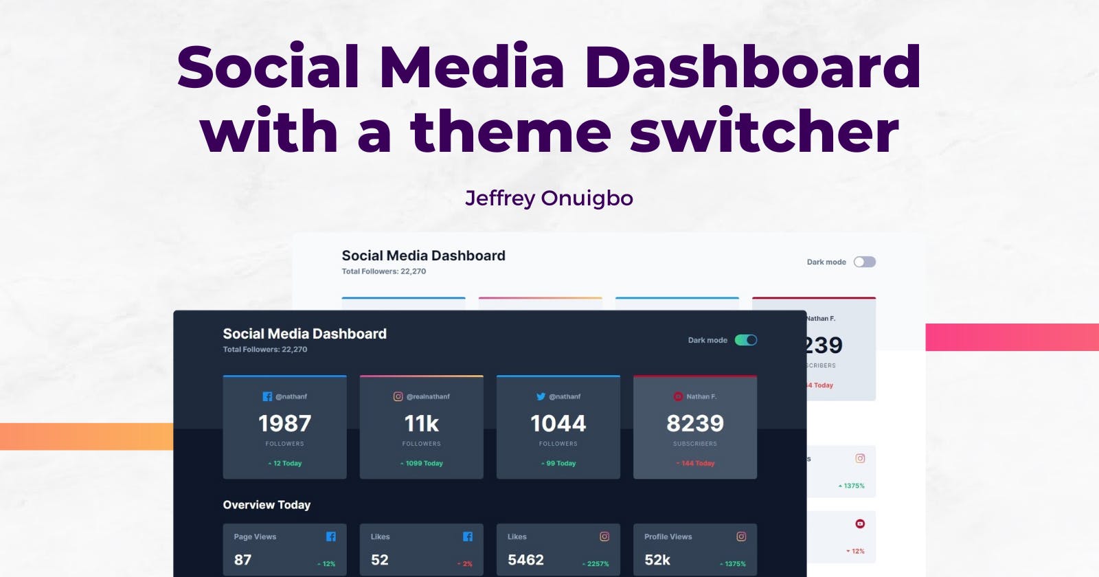 I built a Social Media Dashboard with a theme switcher. Here's everything I learnt