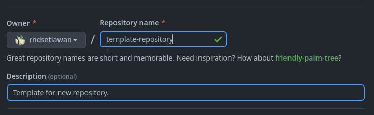 1.3 - fill repository name and description