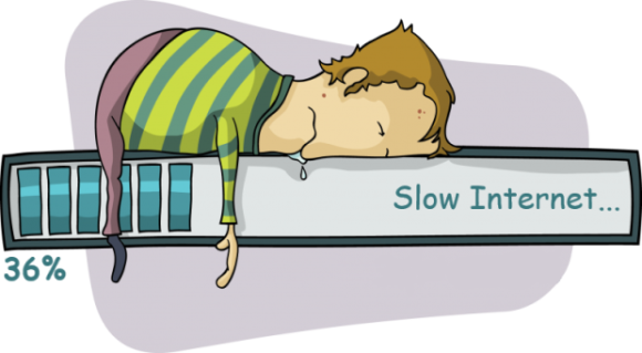 character depicting slow internet