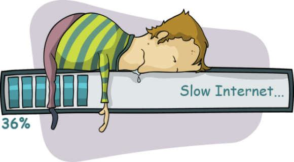 character depicting slow internet
