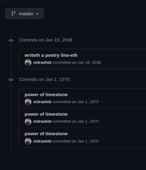 Entire commit history