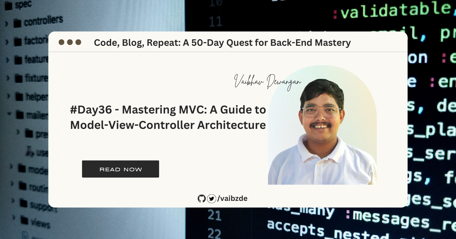 #Day36 - Mastering MVC: A Guide to Model-View-Controller Architecture