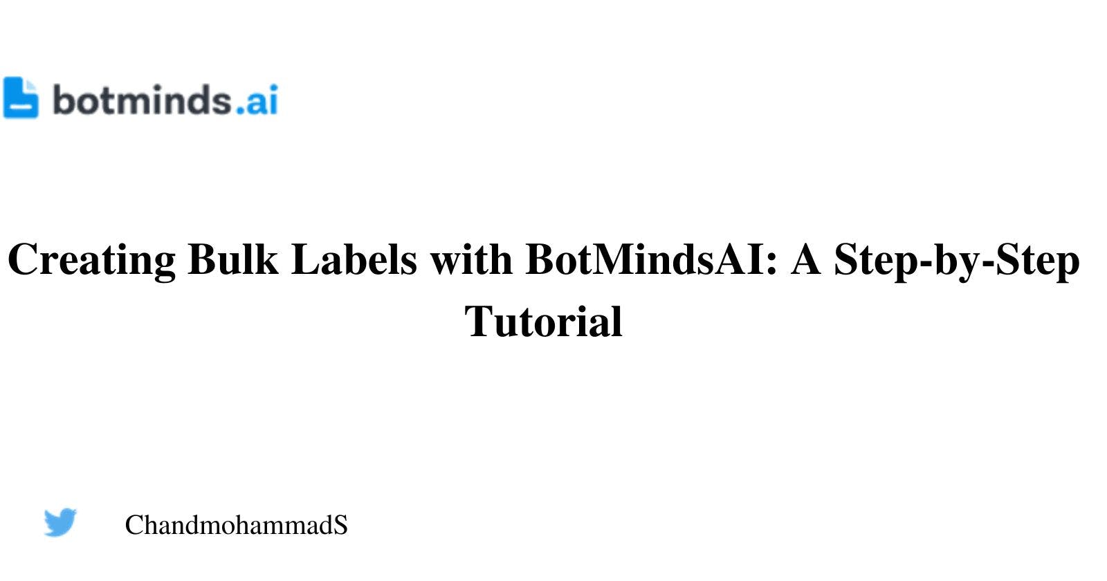 Creating Bulk Labels with BotMindsAI: A Step-by-Step Tutorial