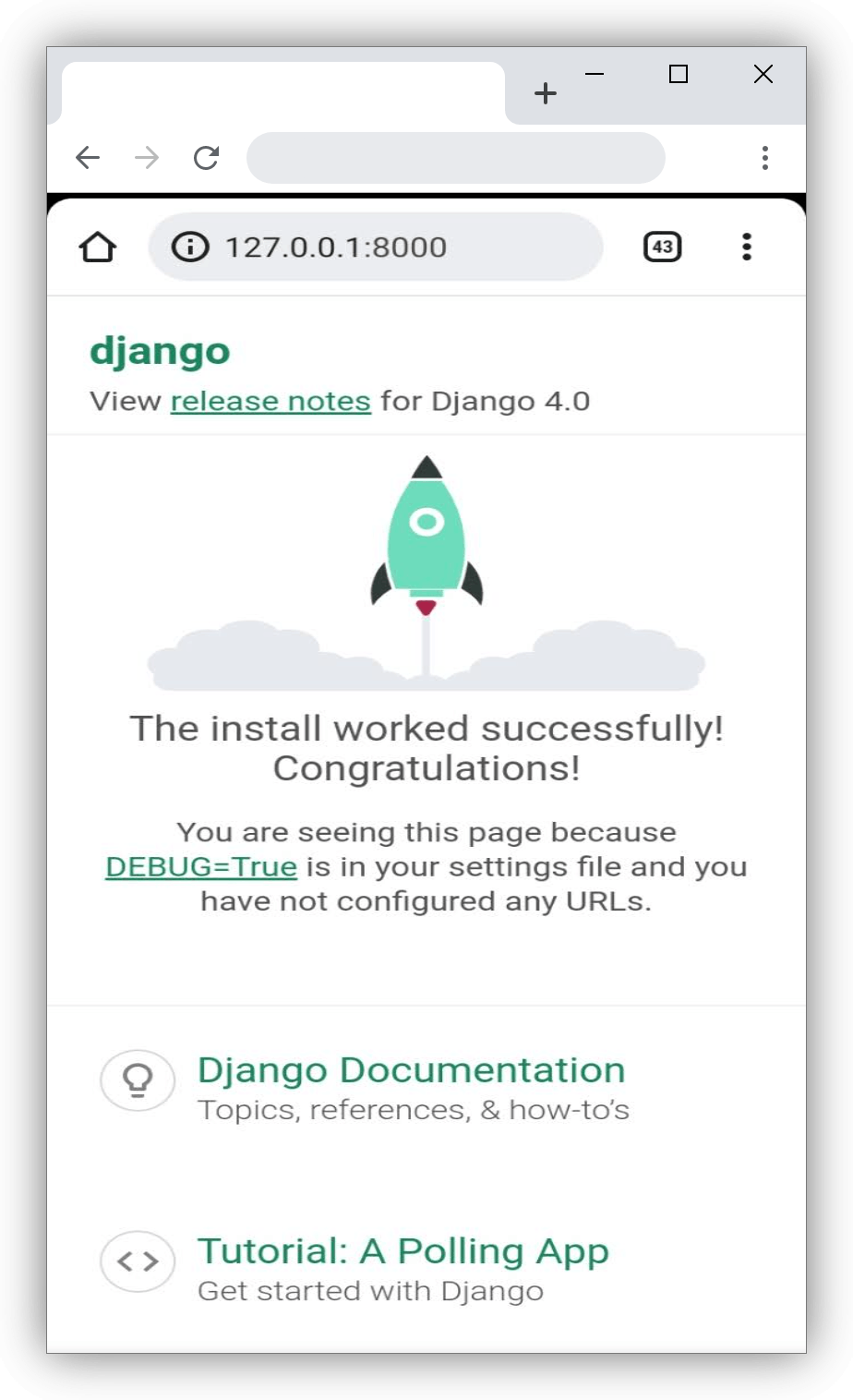 A default web page for Django