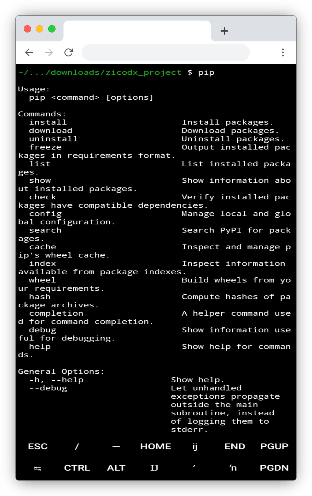Pip commands on Termux
