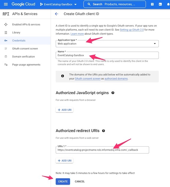 Create OAuth Client ID