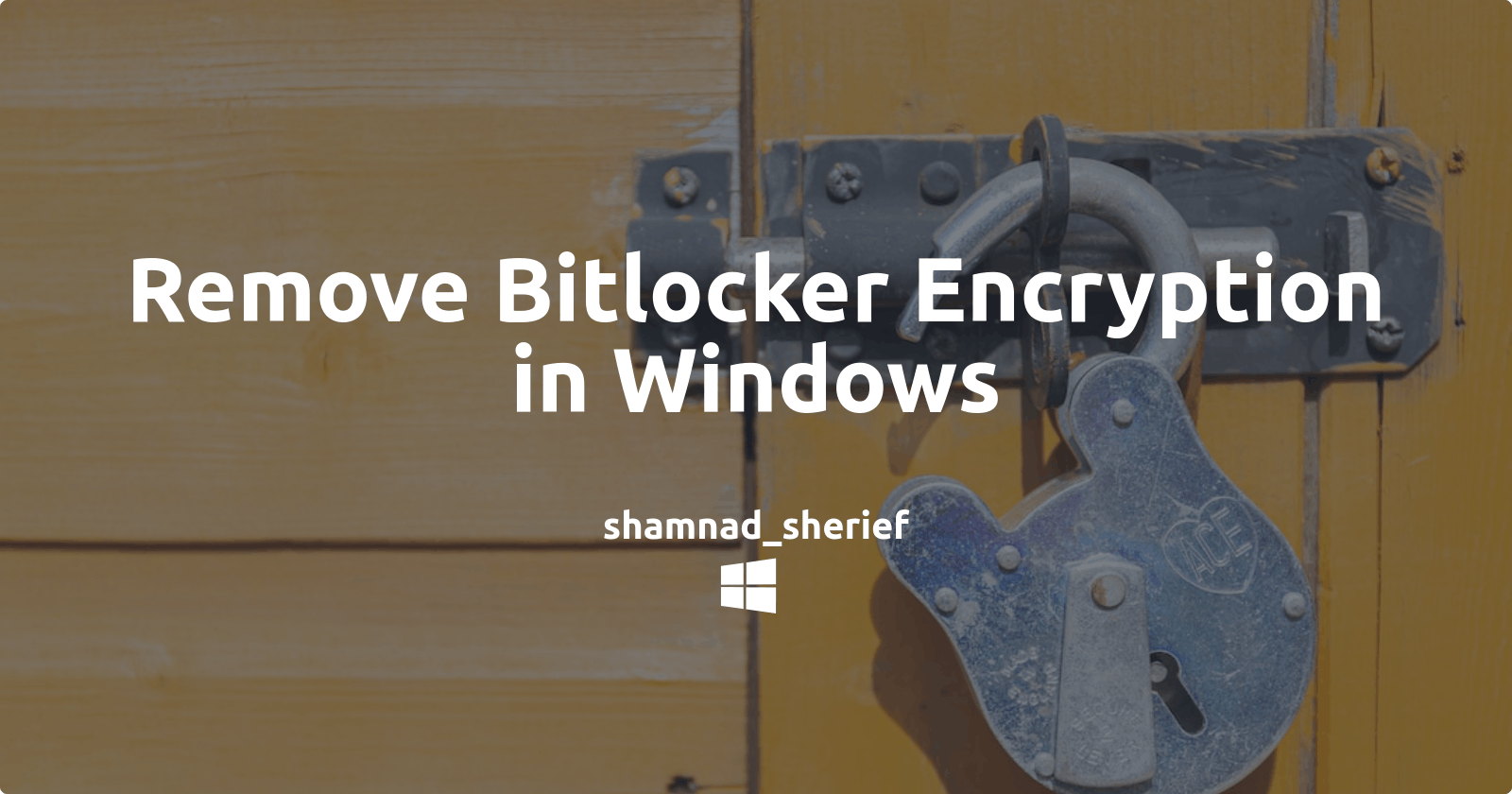 Recover Bitlocker in Windows