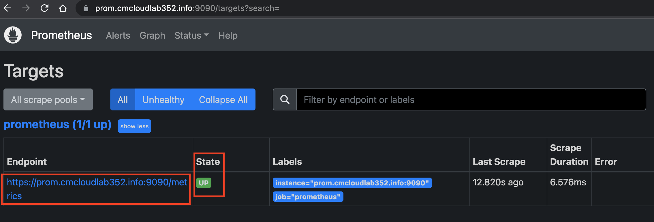 Prometheus installation with SSL configuration