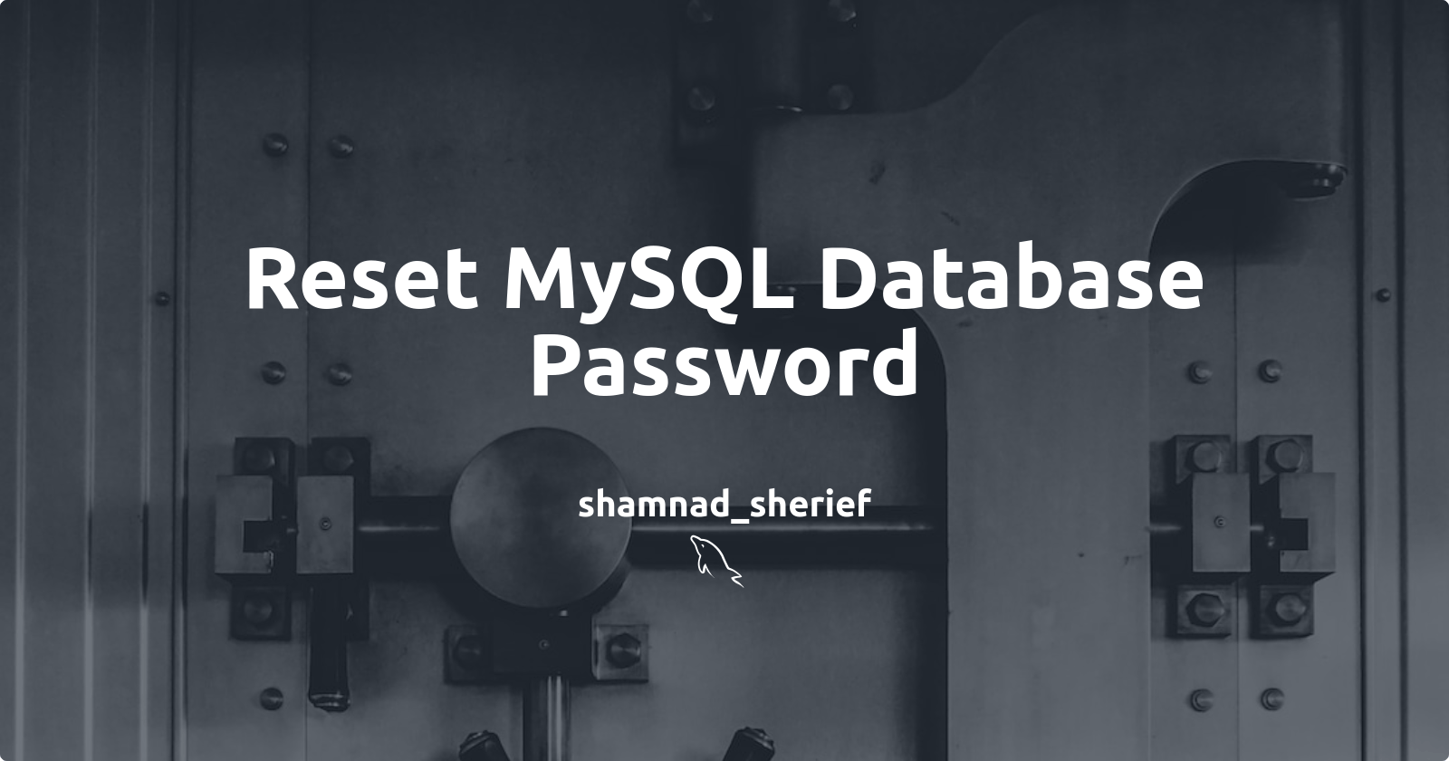 How to recover your MySQL Password!!