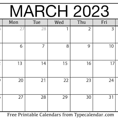 March Calendar 2023's photo