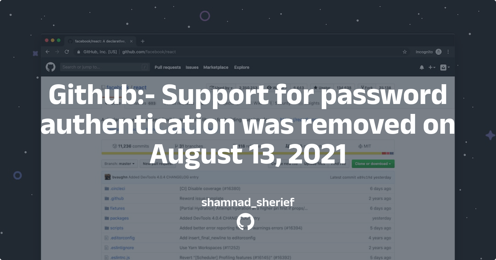 Solving the Git Error: "Support for password authentication was removed on August 13, 2021"