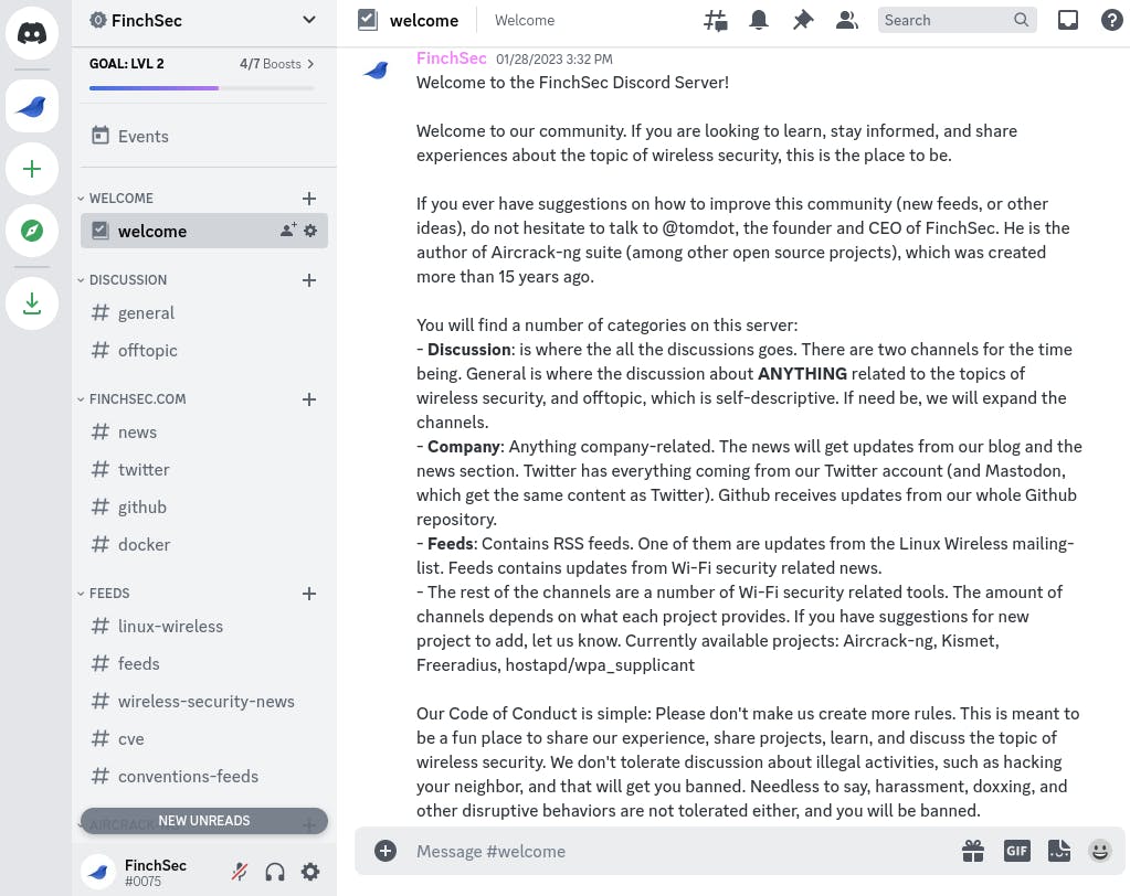 FinchSec Discord server