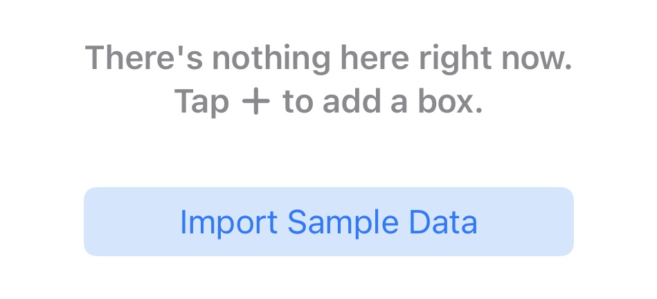 A button to import sample data.