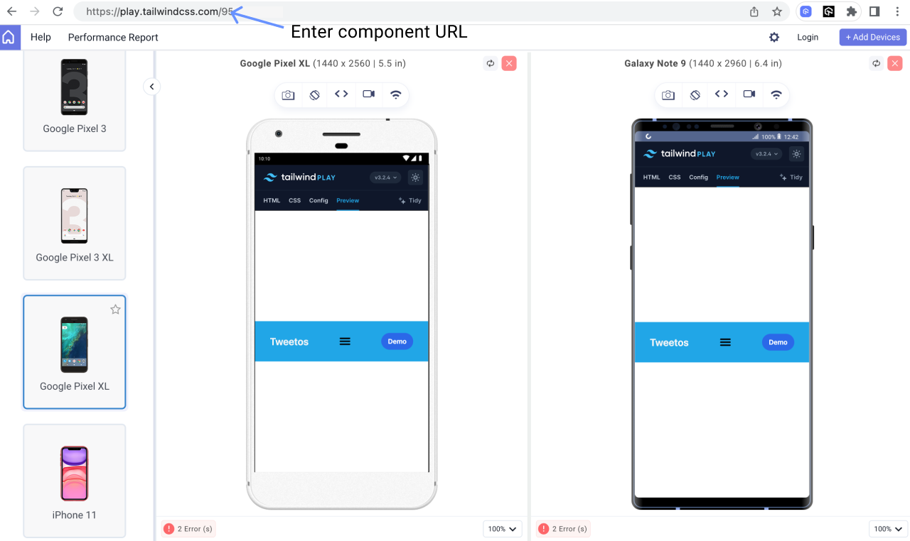 Testing Responsiveness of Tailwind Component on Mobile using LambdaTest's L2 Browser