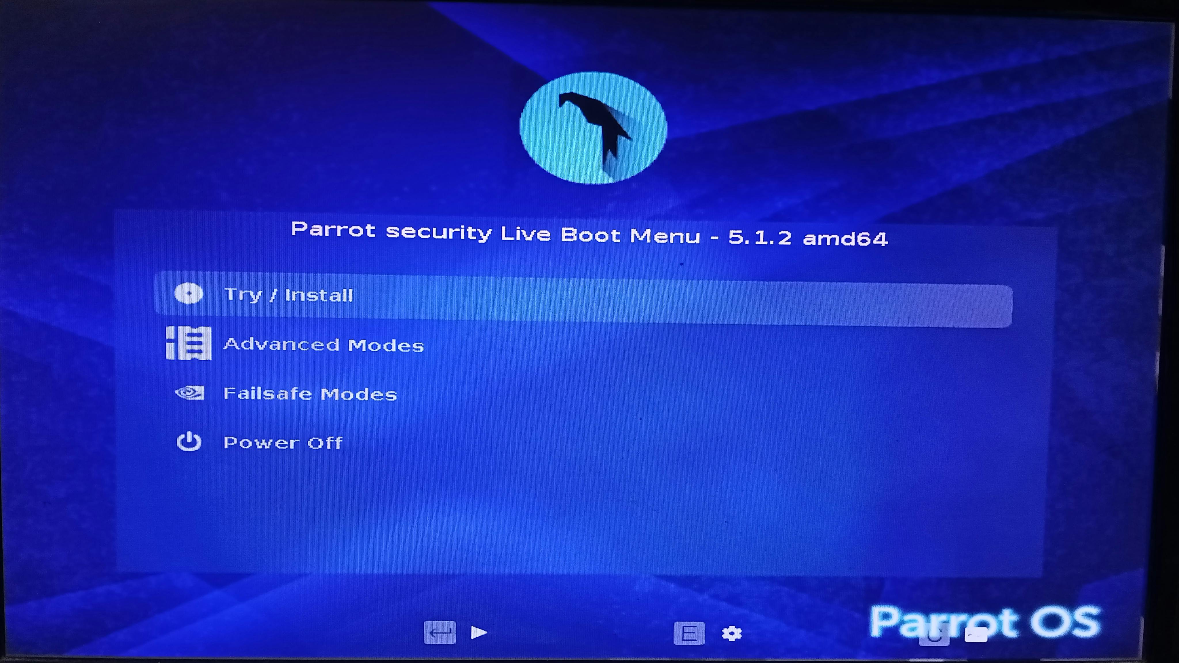 Parrot OS Boot Menu