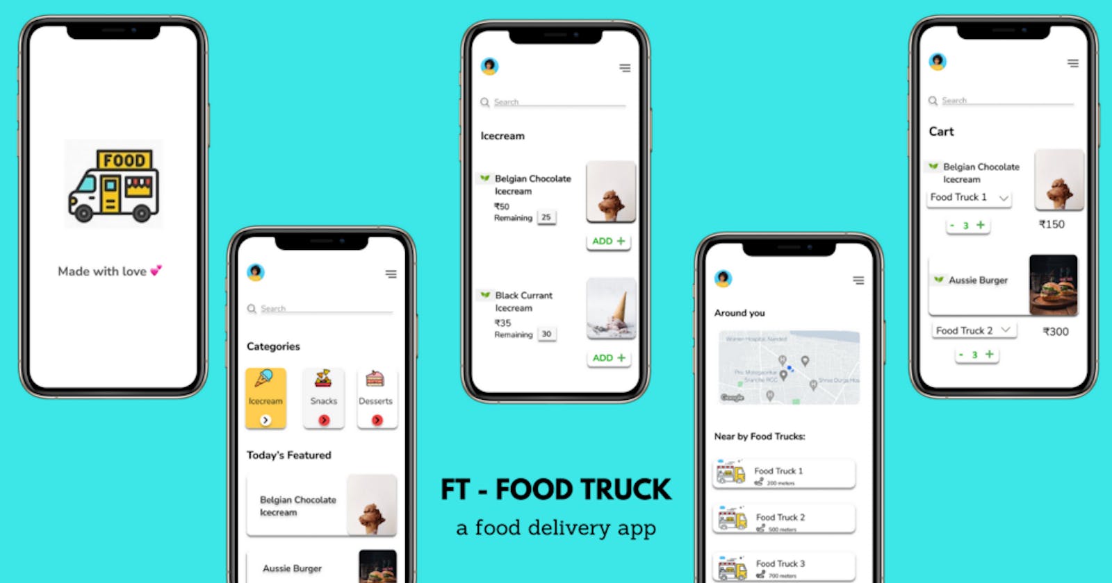 “FT -Food Truck” -a food delivery app (UI/UX case study)