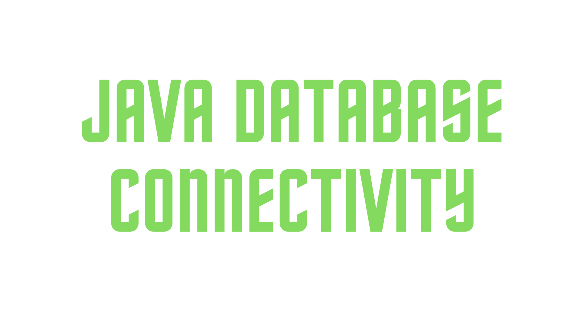 JDBC(java Database Connectivity)