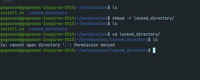chmod command to remove read permission from a directory