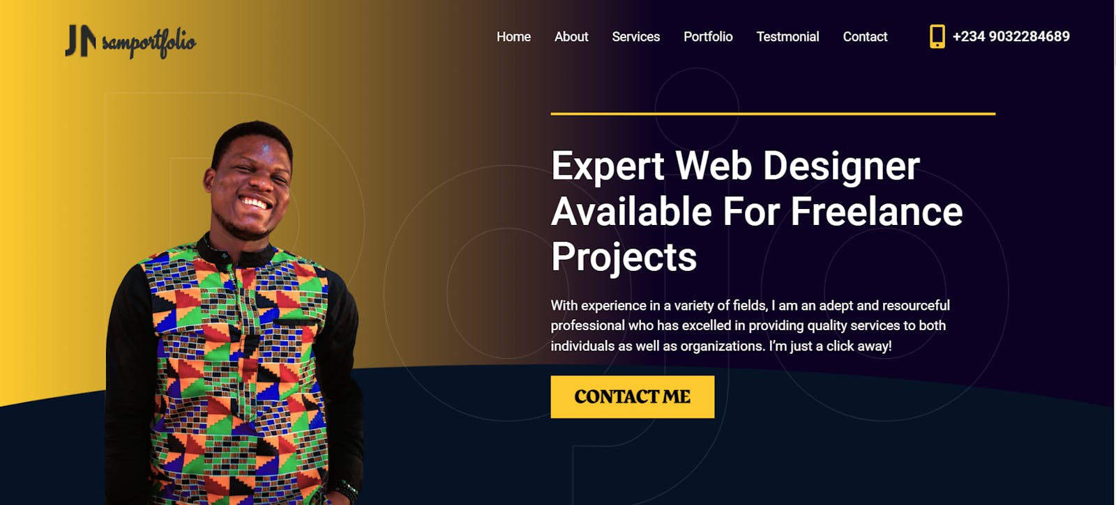 A Complete Portfolio Website Designed With Elementor Theme Builder