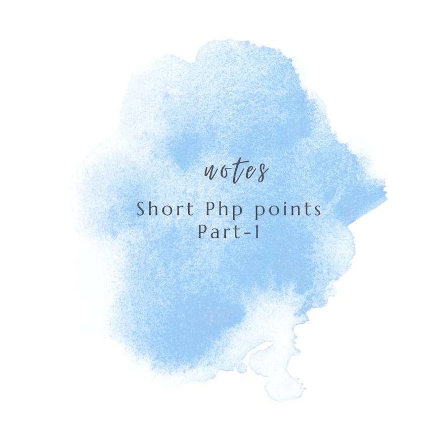 PHP short notes