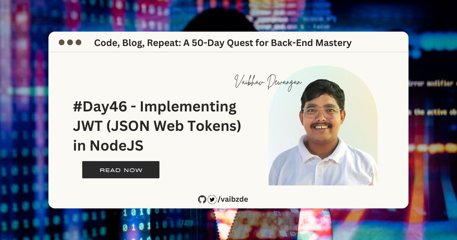#Day46 - Implementing JWT (JSON Web Tokens) in NodeJS