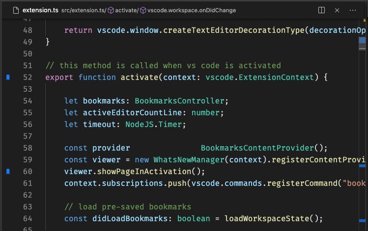 VS Code, Bookmarks Extension