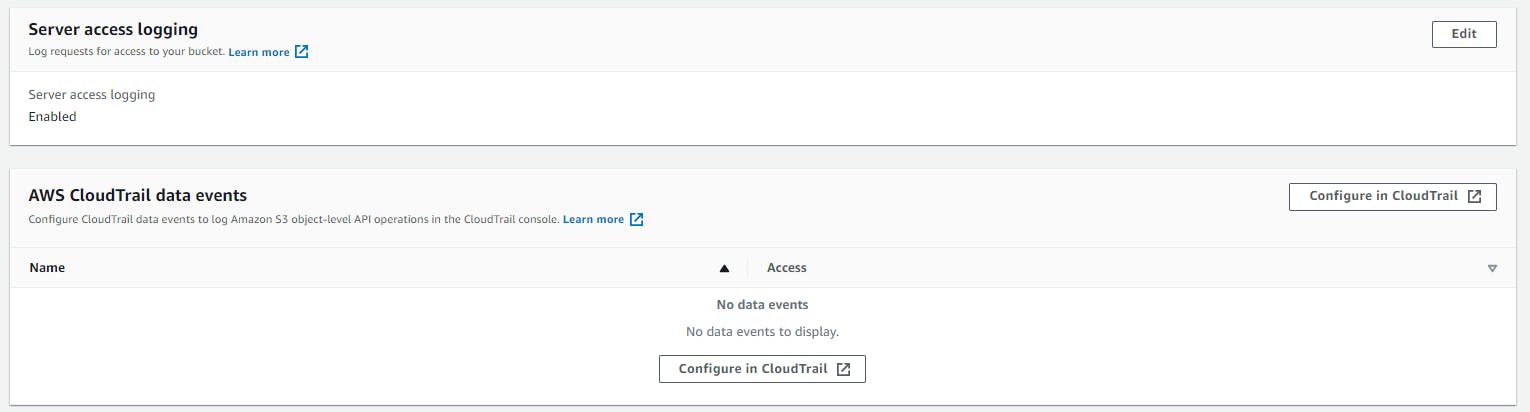 Server access logging and CloudTrail