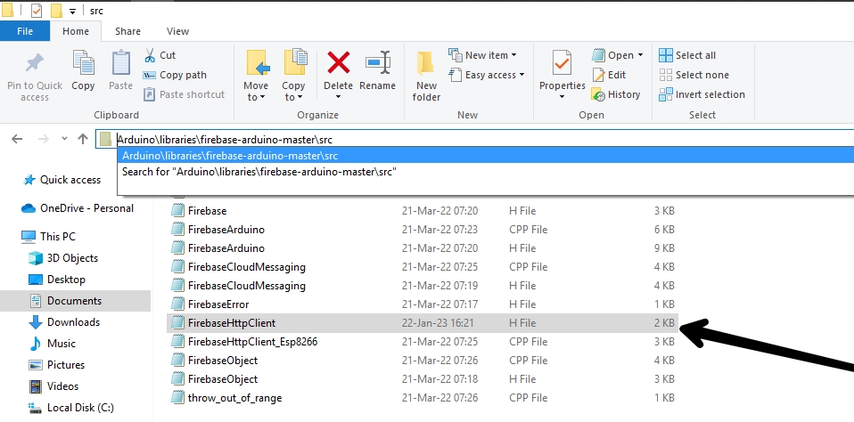 Screenshot of FirebaseHttpClient folder