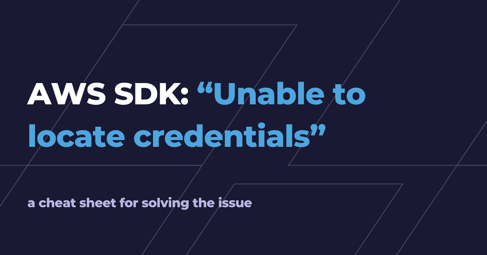 AWS SDK: "Unable to locate credentials"