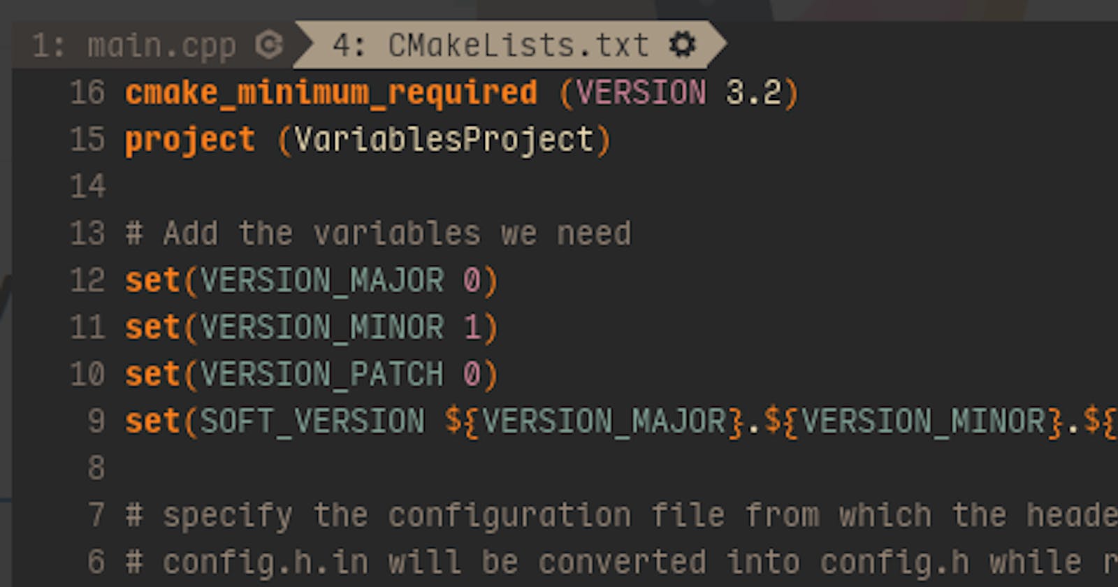 Using Cmake defined variables in c++ code