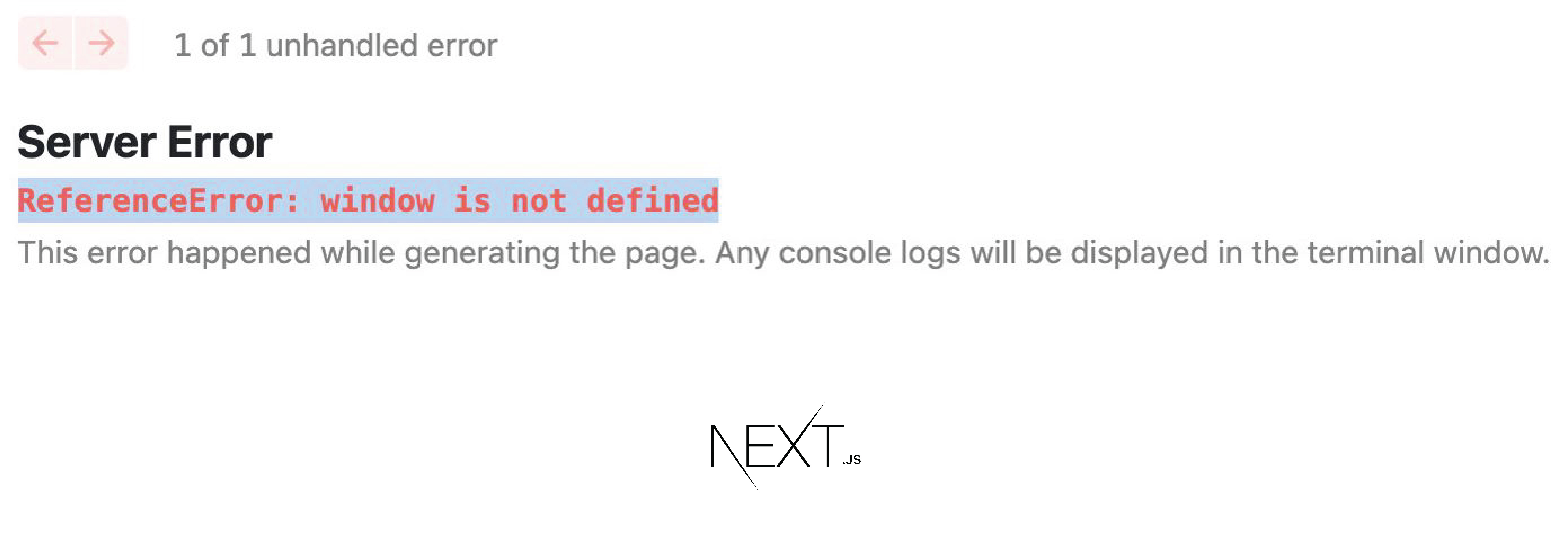 Understanding the "window is undefined" error in Next.js and how to resolve it