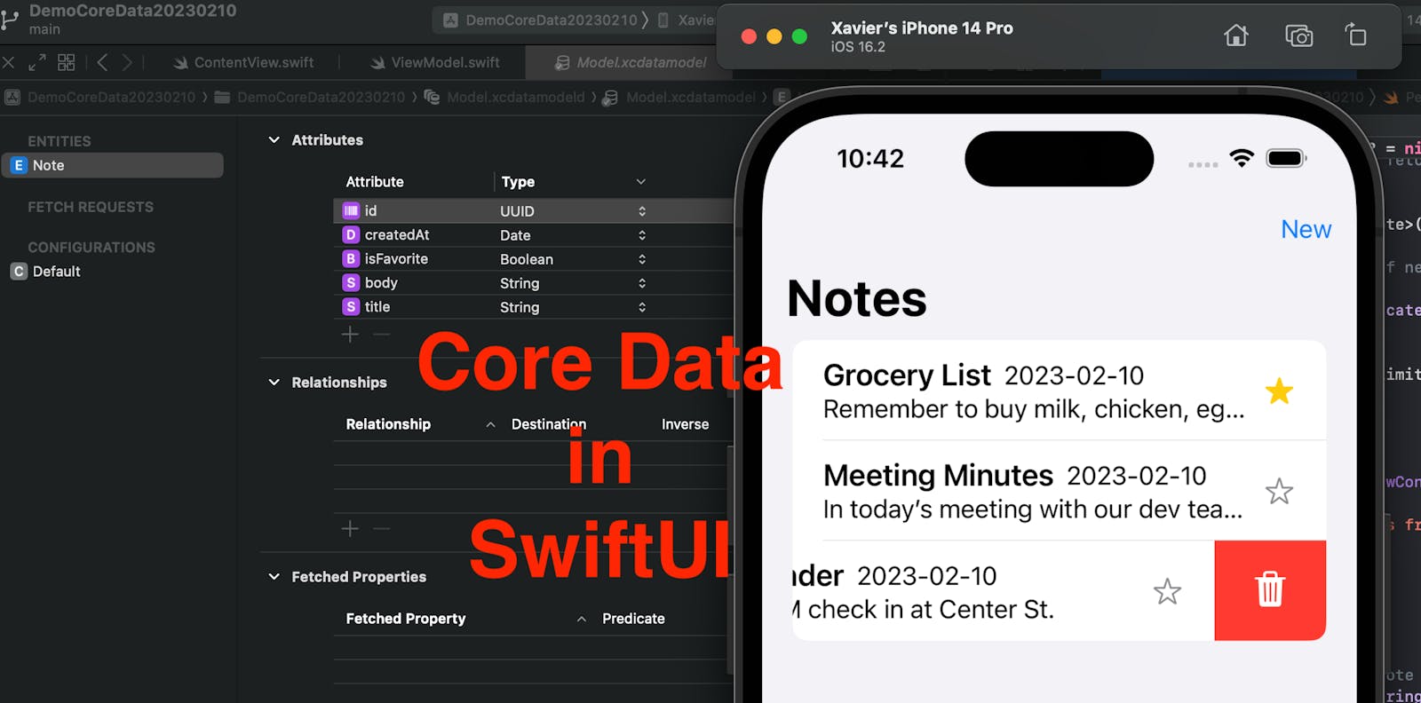 CRUD with Core Data in SwiftUI