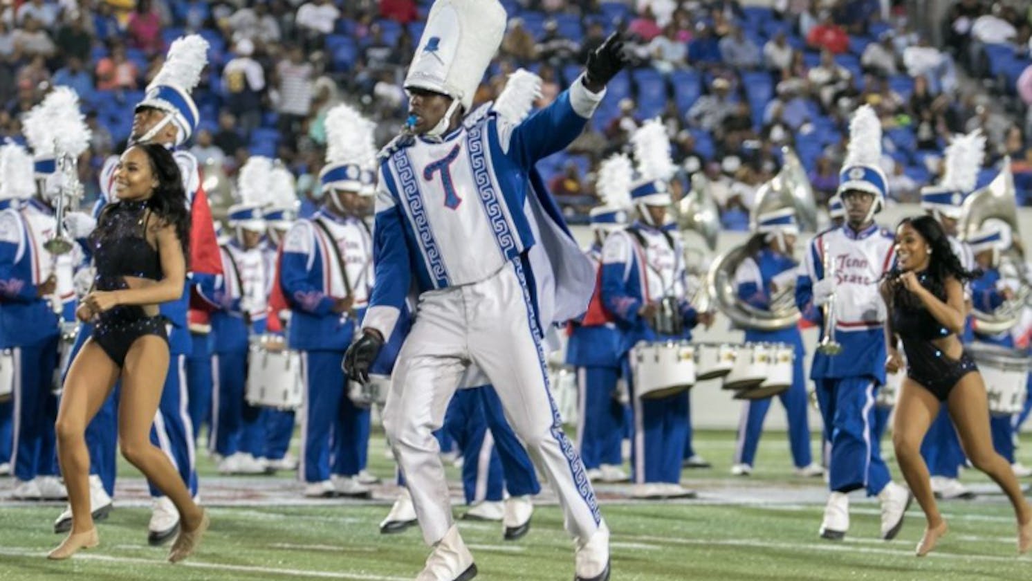 TSU's Marching Band drew attention at the 65th Grammy Awards