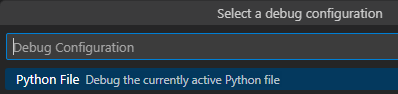 python debug configuration