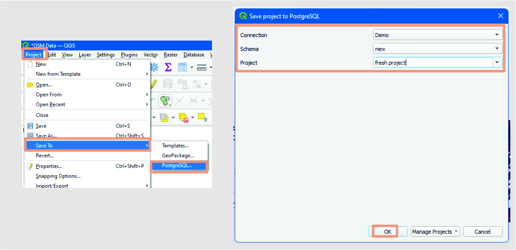 save query results to postGIS database