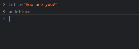 A variable declaration does not produce a value so again undefined is printed to the console.