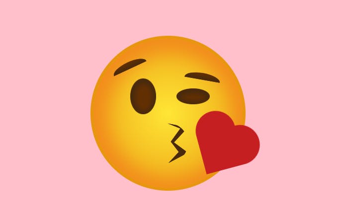 The final result of the kiss emoji - made with CSS