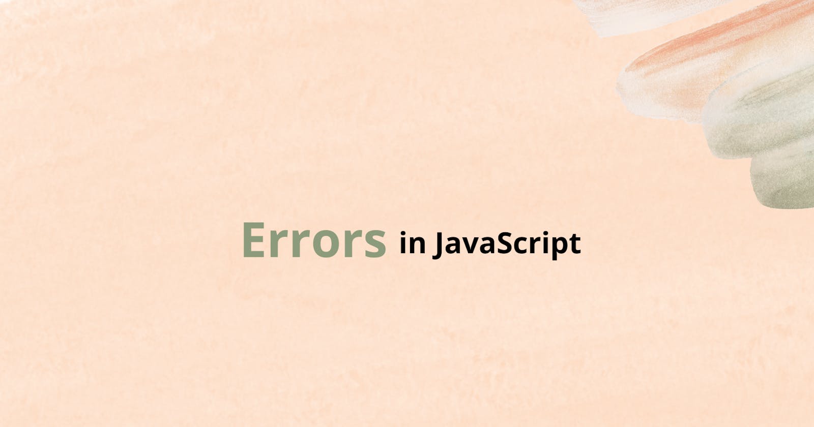 Errors in JavaScript