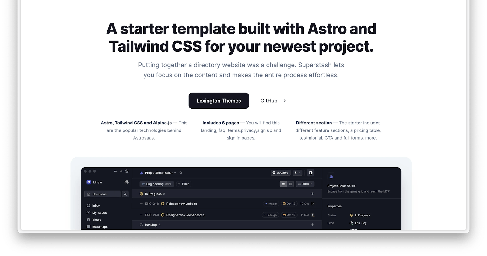 I made a free template with Astro and Tailwind CSS for your next project!