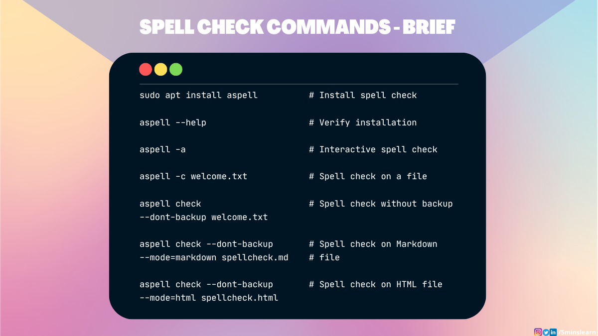 Spell Check on your Linux Terminal