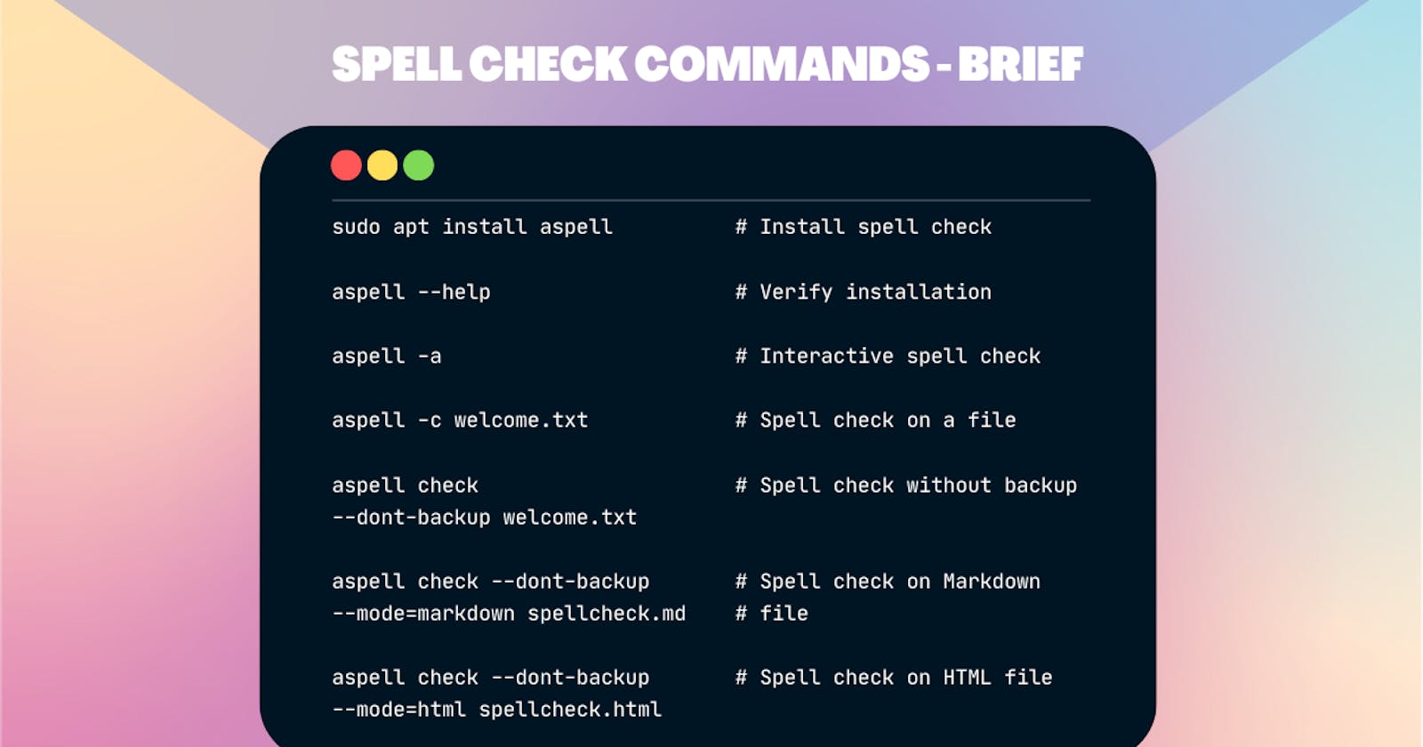 Spell Check on your Linux Terminal