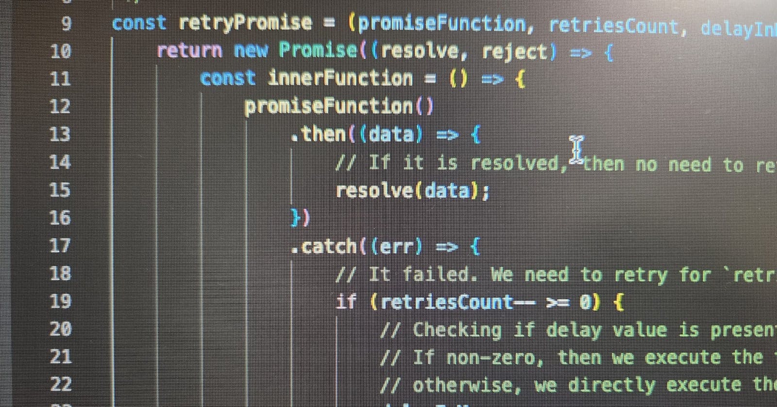 Retry failed promises using JavaScript