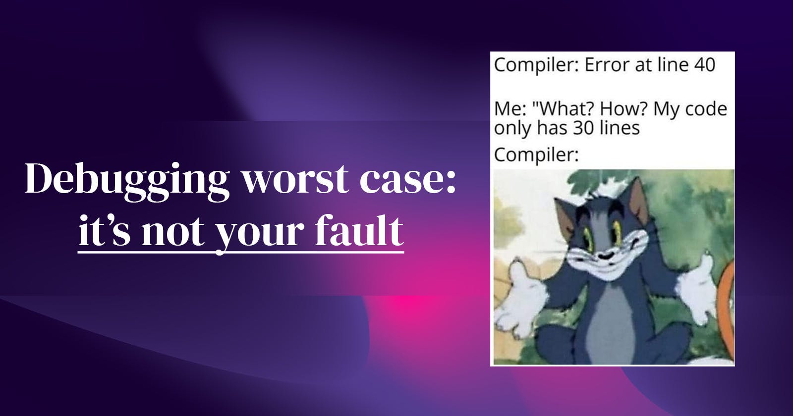 Debugging the worst-case scenario: it's not your fault; & Windows-devs matter! ✊