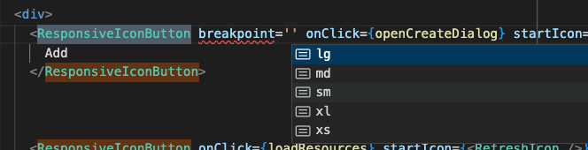 Graphic showing breakpoints autocompleting